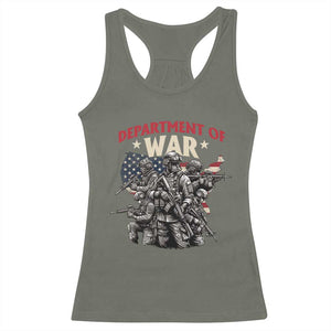 Department of War Est 2025 Racerback Tank Top Patriotic Combat Squad Tactical Soldiers Graphic TS02 Military Green Print Your Wear