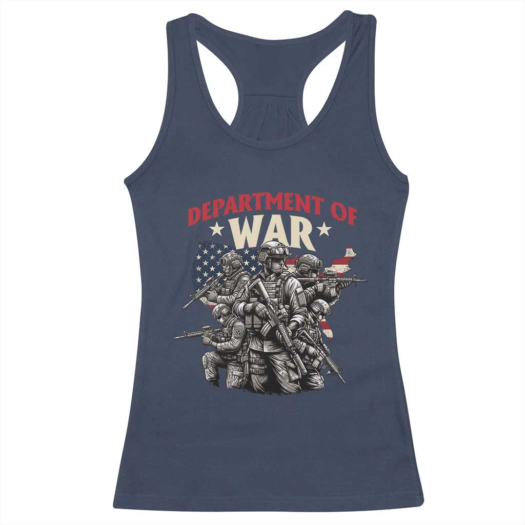 Department of War Est 2025 Racerback Tank Top Patriotic Combat Squad Tactical Soldiers Graphic TS02 Navy Print Your Wear