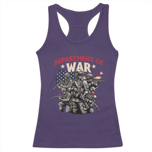 Department of War Est 2025 Racerback Tank Top Patriotic Combat Squad Tactical Soldiers Graphic TS02 Purple Print Your Wear