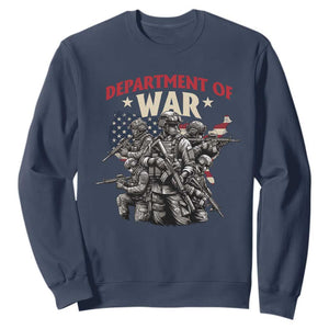 Department of War Est 2025 Sweatshirt Patriotic Combat Squad Tactical Soldiers Graphic TS02 Navy Print Your Wear