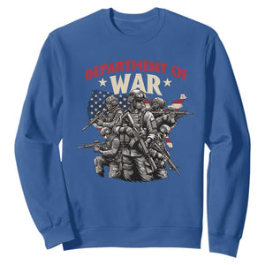 Department of War Est 2025 Sweatshirt Patriotic Combat Squad Tactical Soldiers Graphic TS02 Royal Blue Print Your Wear