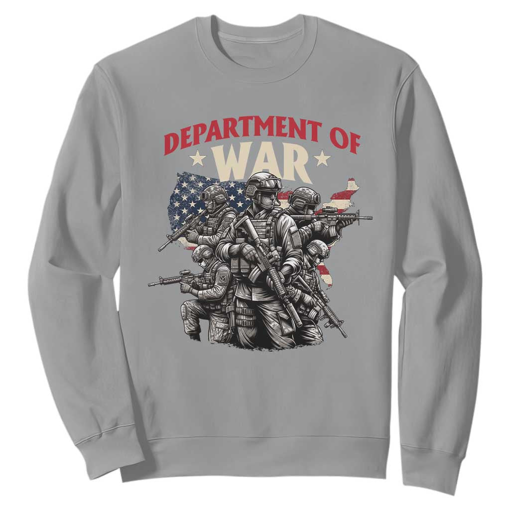 Department of War Est 2025 Sweatshirt Patriotic Combat Squad Tactical Soldiers Graphic TS02 Sport Gray Print Your Wear