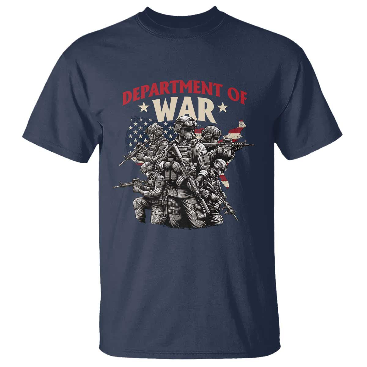 Department of War Est 2025 T Shirt Patriotic Combat Squad Tactical Soldiers Graphic TS02 Navy Print Your Wear