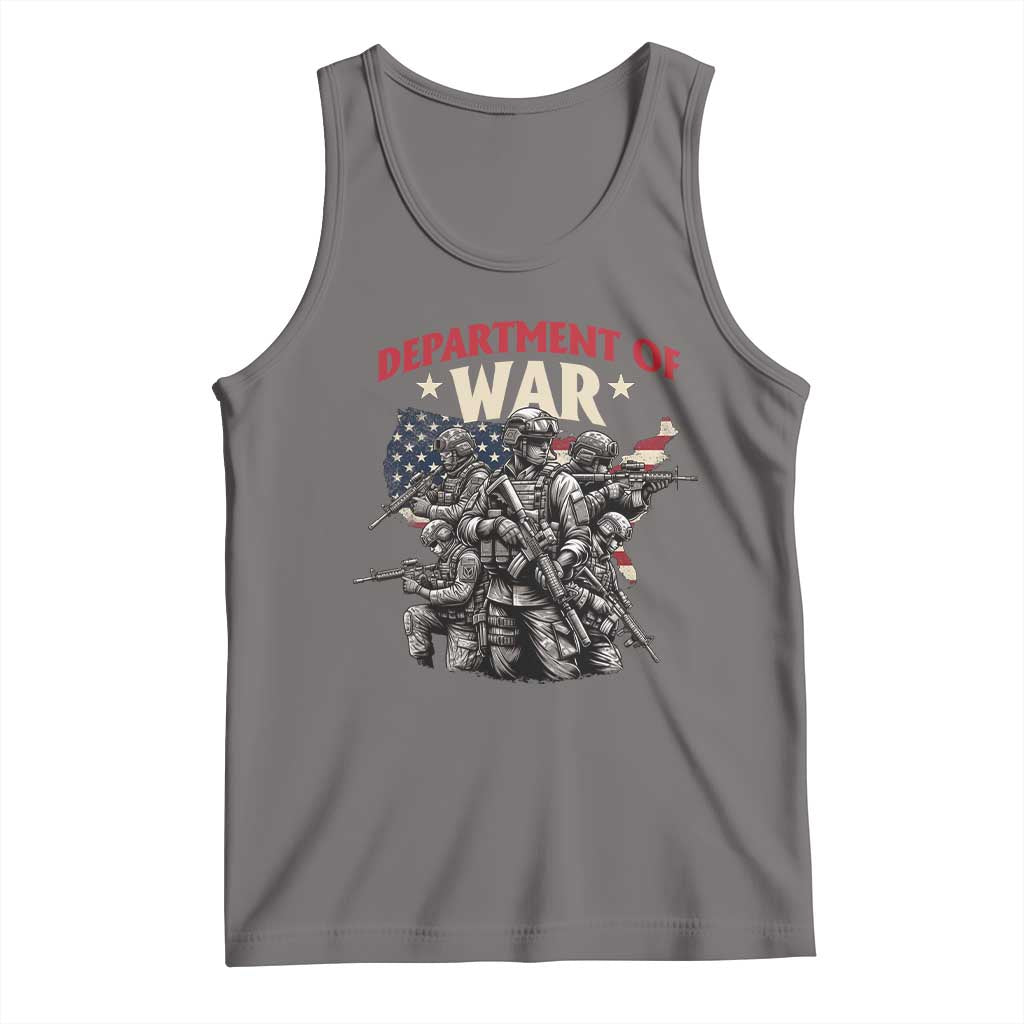 Department of War Est 2025 Tank Top Patriotic Combat Squad Tactical Soldiers Graphic TS02 Deep Heather Print Your Wear