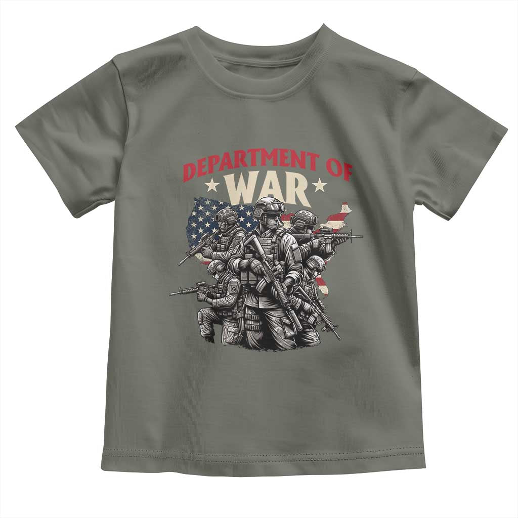Department of War Est 2025 Toddler T Shirt Patriotic Combat Squad Tactical Soldiers Graphic TS02 Military Green Print Your Wear