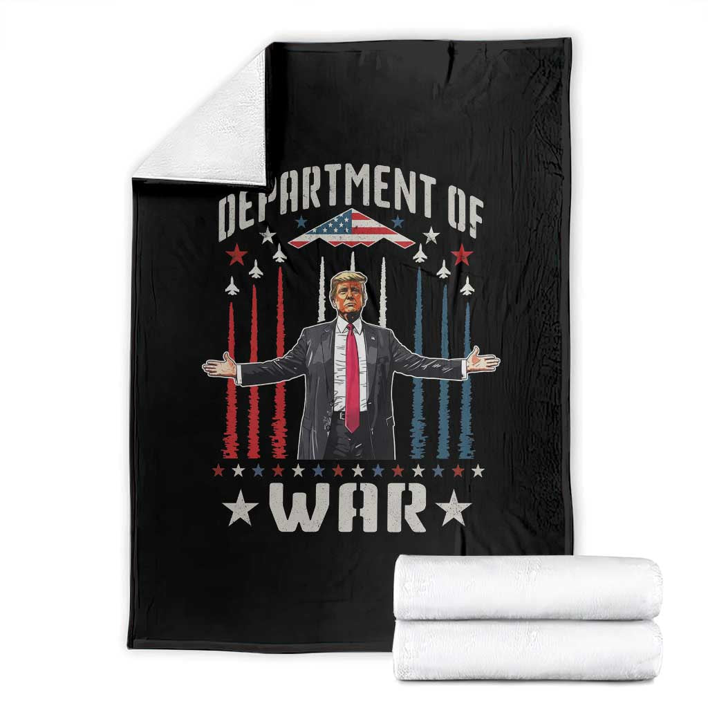 Department of War Est 2025 Throw Blanket Trump Patriotic Political B2 Spirit Operation Midnight Hammer TS02 Black Print Your Wear