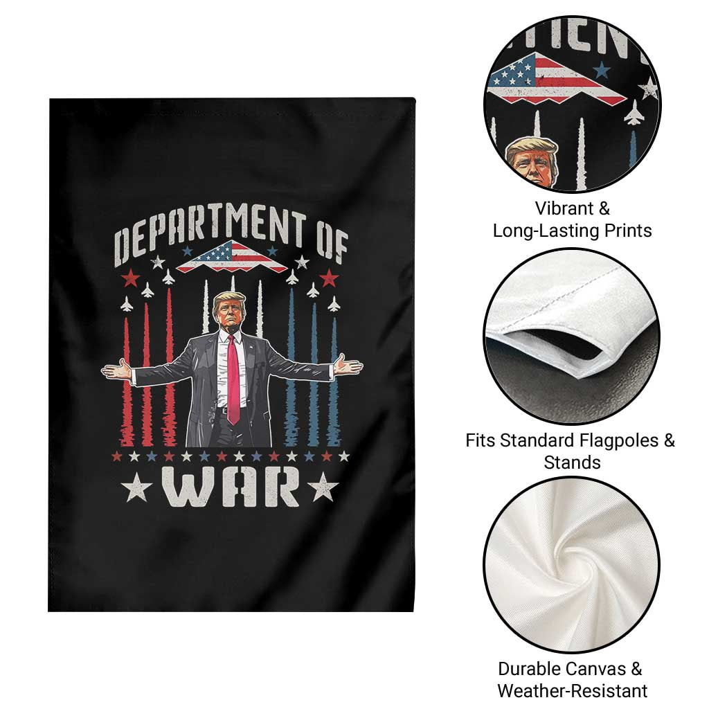 Department of War Est 2025 Garden Flag Trump Patriotic Political B2 Spirit Operation Midnight Hammer TS02 Print Your Wear