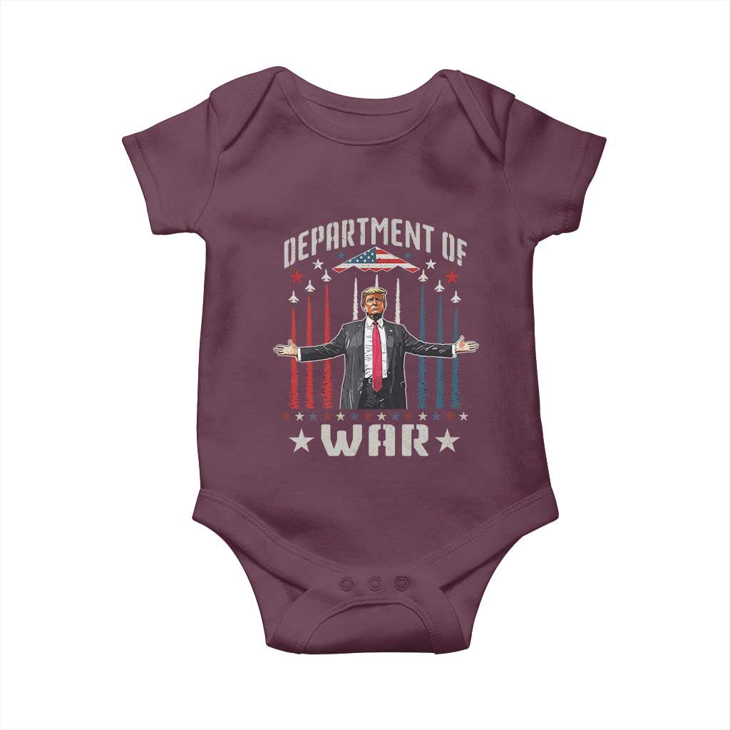 Department of War Est 2025 Baby Onesie Trump Patriotic Political B2 Spirit Operation Midnight Hammer TS02 Maroon Print Your Wear