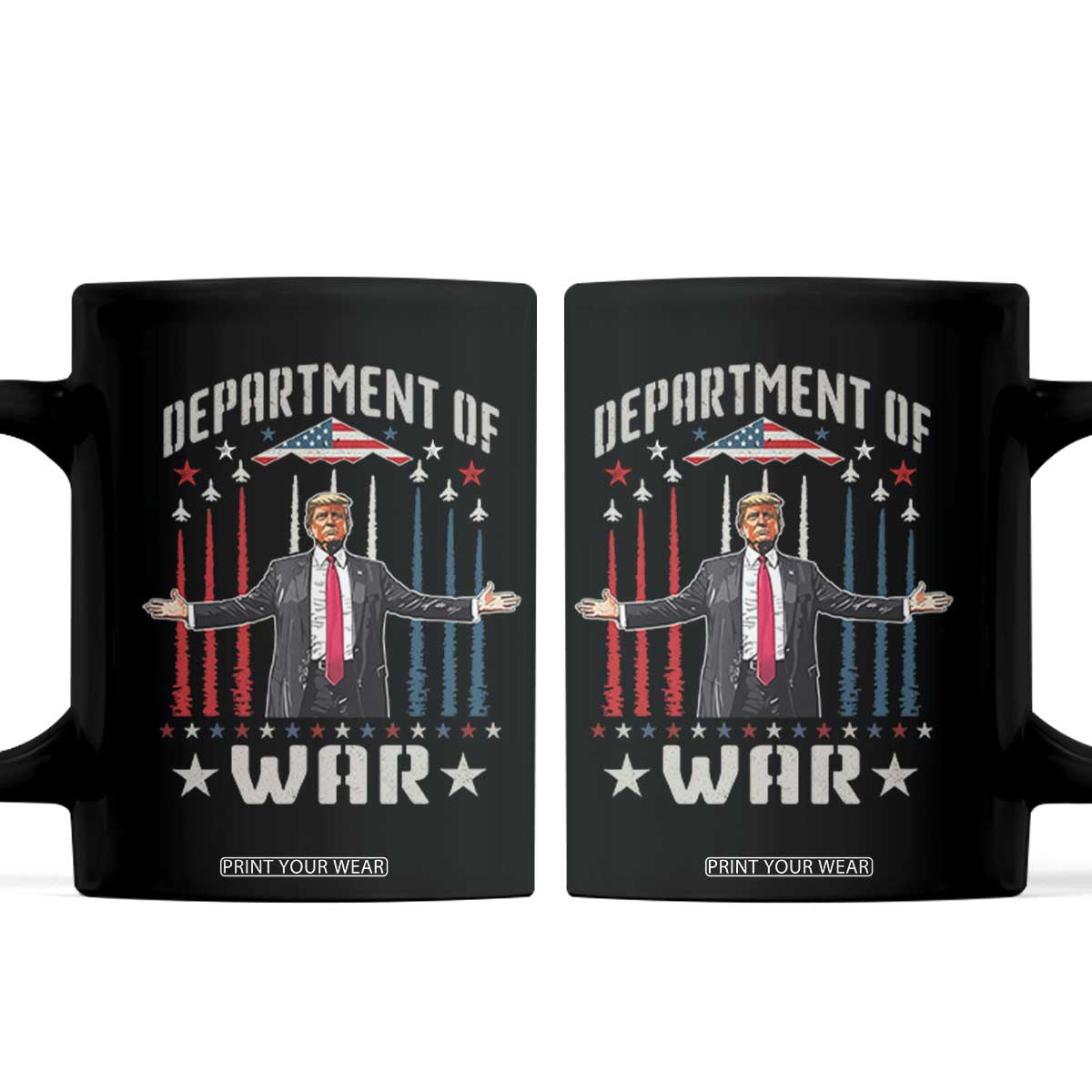 Department of War Est 2025 Coffee Mug Trump Patriotic Political B2 Spirit Operation Midnight Hammer TS02 Black Print Your Wear