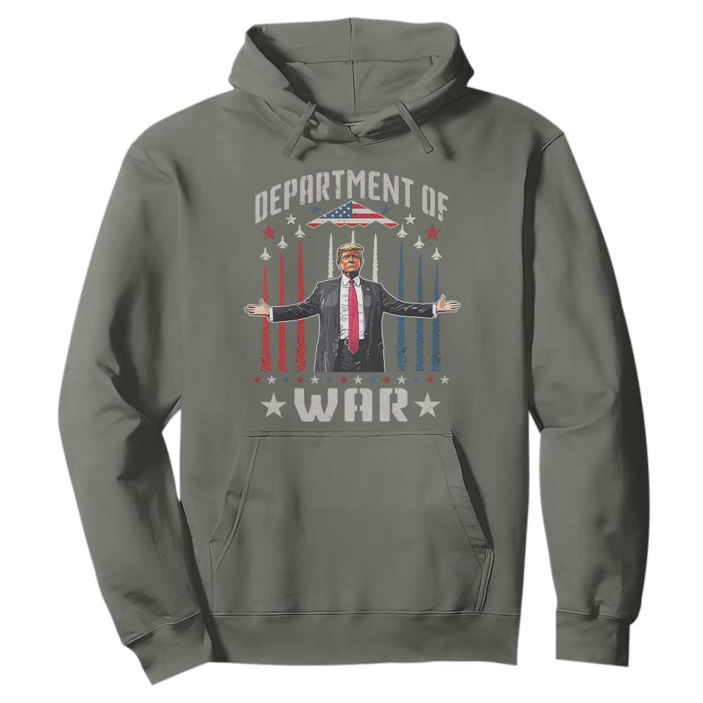 Department of War Est 2025 Hoodie Trump Patriotic Political B2 Spirit Operation Midnight Hammer TS02 Military Green Print Your Wear