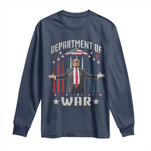 Department of War Est 2025 Long Sleeve Shirt Trump Patriotic Political B2 Spirit Operation Midnight Hammer TS02 Navy Print Your Wear