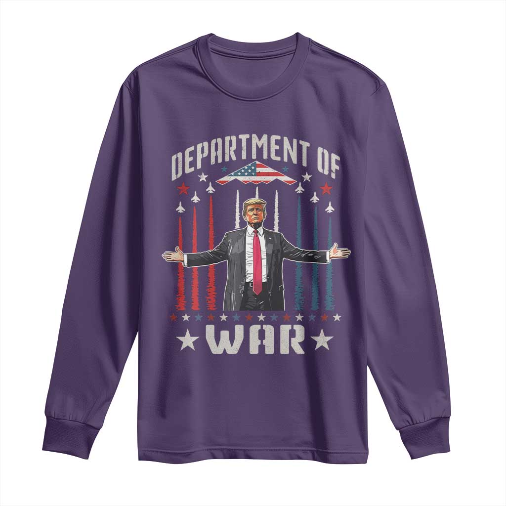 Department of War Est 2025 Long Sleeve Shirt Trump Patriotic Political B2 Spirit Operation Midnight Hammer TS02 Purple Print Your Wear