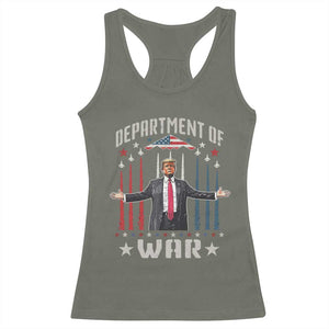 Department of War Est 2025 Racerback Tank Top Trump Patriotic Political B2 Spirit Operation Midnight Hammer TS02 Military Green Print Your Wear