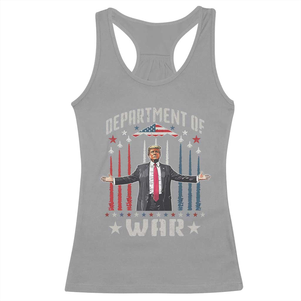 Department of War Est 2025 Racerback Tank Top Trump Patriotic Political B2 Spirit Operation Midnight Hammer TS02 Sport Gray Print Your Wear