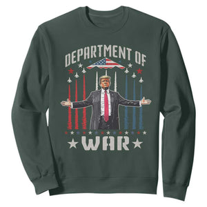 Department of War Est 2025 Sweatshirt Trump Patriotic Political B2 Spirit Operation Midnight Hammer TS02 Dark Forest Green Print Your Wear