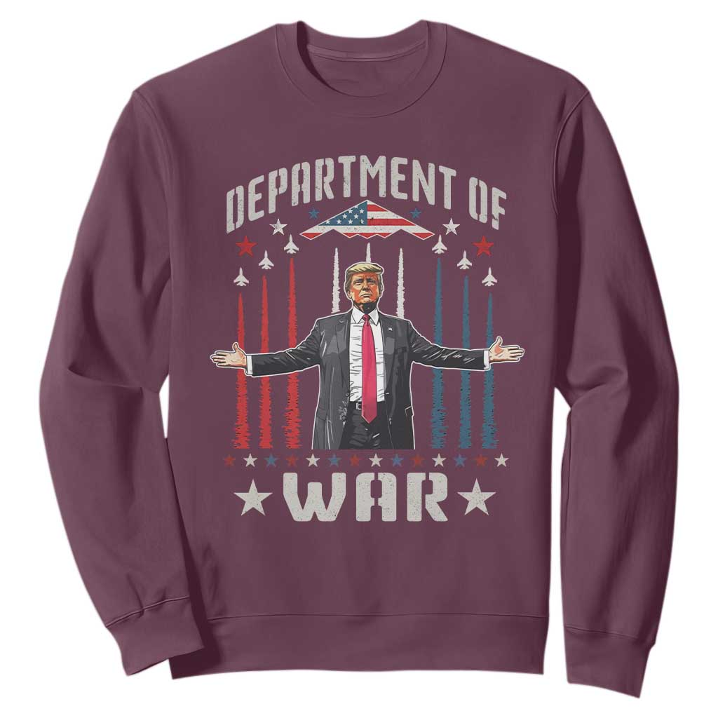 Department of War Est 2025 Sweatshirt Trump Patriotic Political B2 Spirit Operation Midnight Hammer TS02 Maroon Print Your Wear