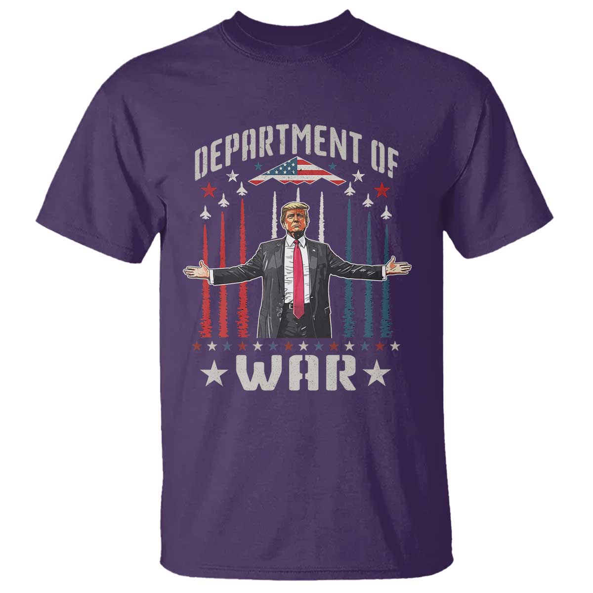 Department of War Est 2025 T Shirt Trump Patriotic Political B2 Spirit Operation Midnight Hammer TS02 Purple Print Your Wear