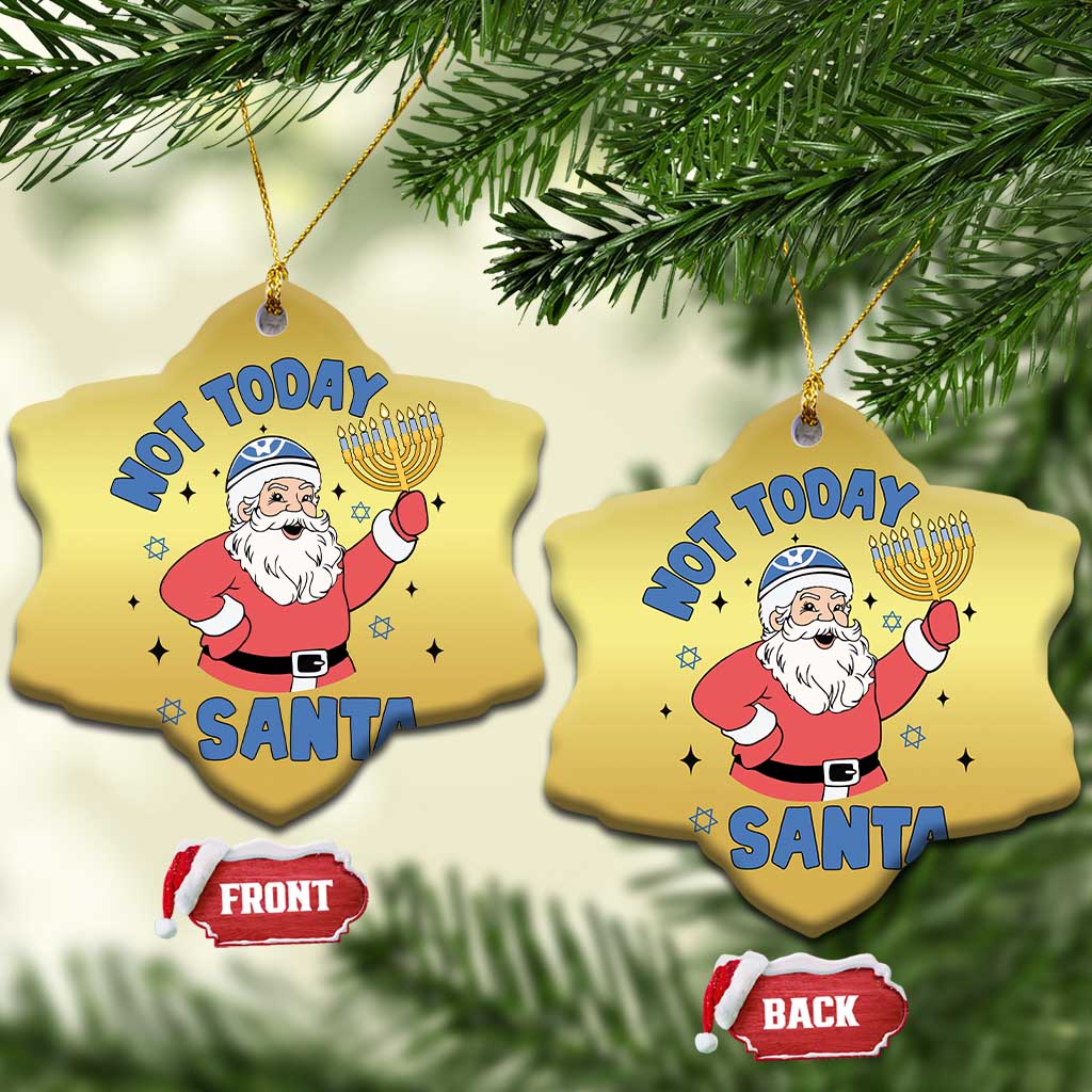 Santa Hanukkah Christmas Ornament Not Today Santa Chanukah Jewish Festival Jew TS02 Snow Flake Gold Print Your Wear