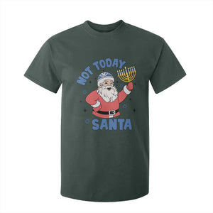 Santa Hanukkah T Shirt For Kid Not Today Santa Chanukah Jewish Festival Jew TS02 Dark Forest Green Print Your Wear
