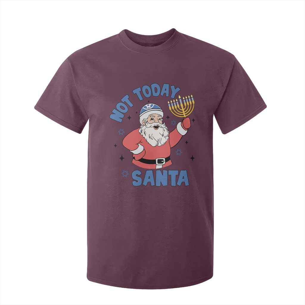 Santa Hanukkah T Shirt For Kid Not Today Santa Chanukah Jewish Festival Jew TS02 Maroon Print Your Wear