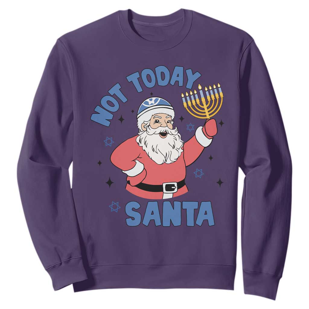 Santa Hanukkah Sweatshirt Not Today Santa Chanukah Jewish Festival Jew Hanukkah TS02 Purple Printyourwear