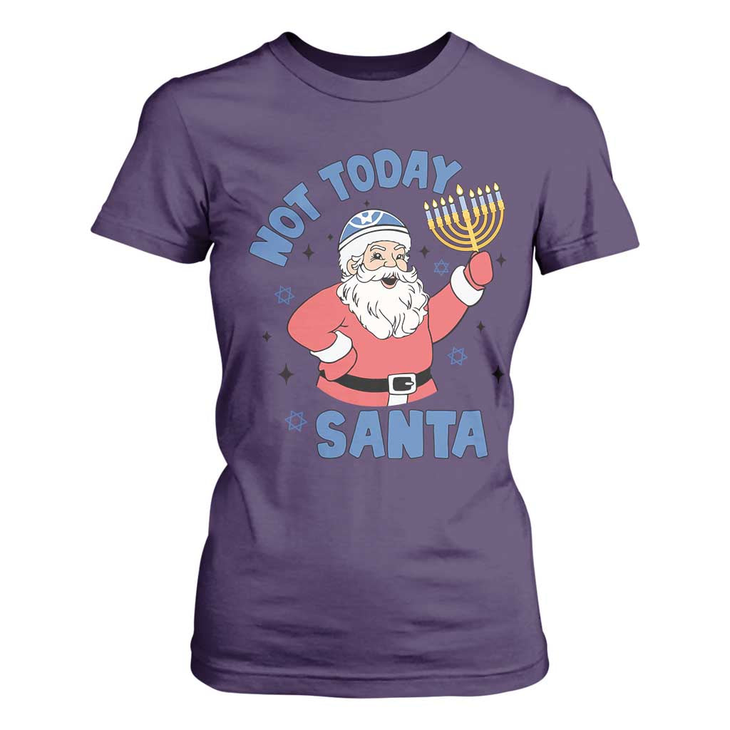 Santa Hanukkah T Shirt For Women Not Today Santa Chanukah Jewish Festival Jew TS02 Purple Print Your Wear
