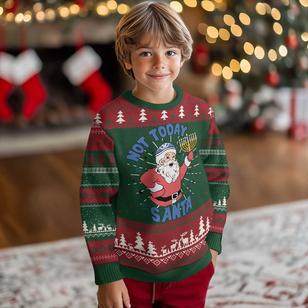 Santa Hanukkah Ugly Christmas Sweater Not Today Santa Chanukah Jewish Festival Jew TS02 Christmas Print Your Wear