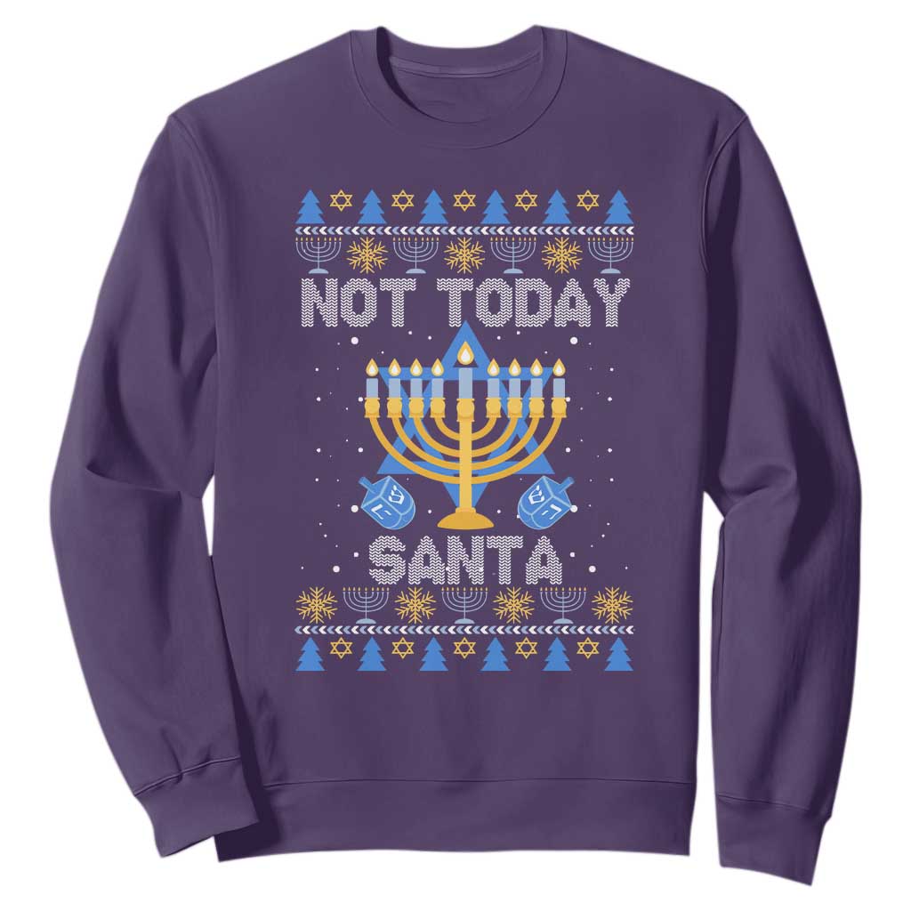 Ugly Hanukkah Sweatshirt Not Today Santa Chanukah Jewish Festival Jew Ugly Hanukkah TS02 Purple Printyourwear