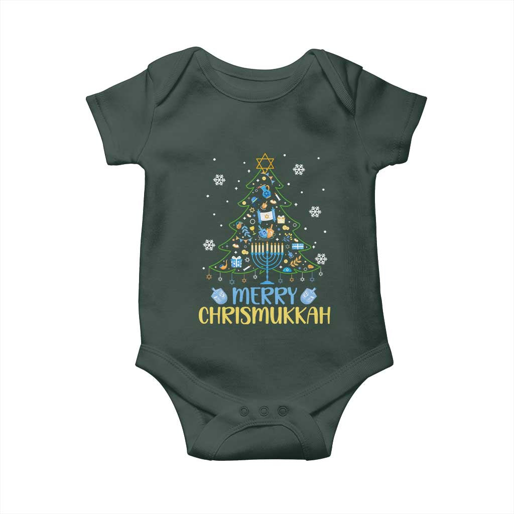 Christmas Hanukkah Baby Onesie Merry Christmukkah Jewish Christmas Tree Chanukah TS02 Print Your Wear