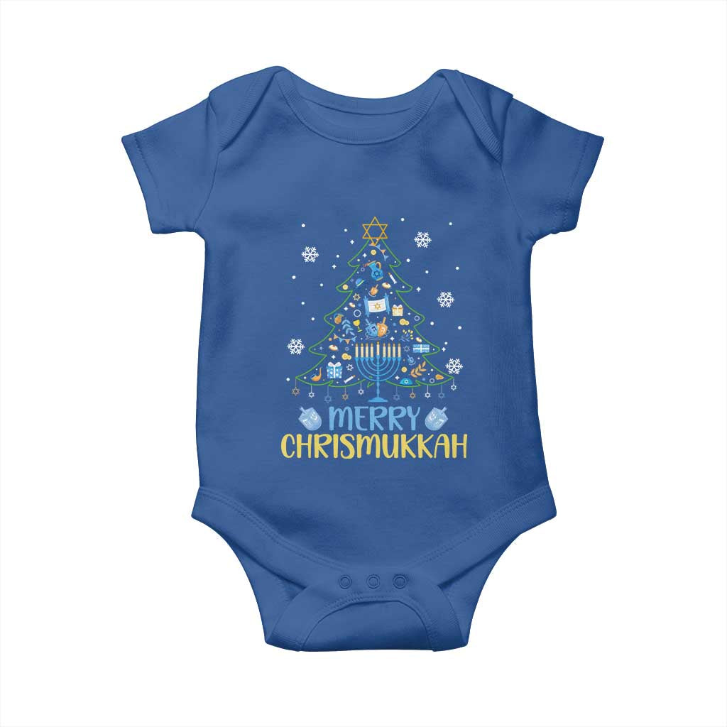 Christmas Hanukkah Baby Onesie Merry Christmukkah Jewish Christmas Tree Chanukah TS02 Royal Blue Print Your Wear