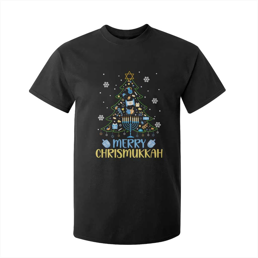 Christmas Hanukkah T Shirt For Kid Merry Christmukkah Jewish Christmas Tree Chanukah TS02 Black Print Your Wear