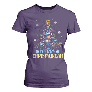 Christmas Hanukkah T Shirt For Women Merry Christmukkah Jewish Christmas Tree Chanukah TS02 Purple Print Your Wear