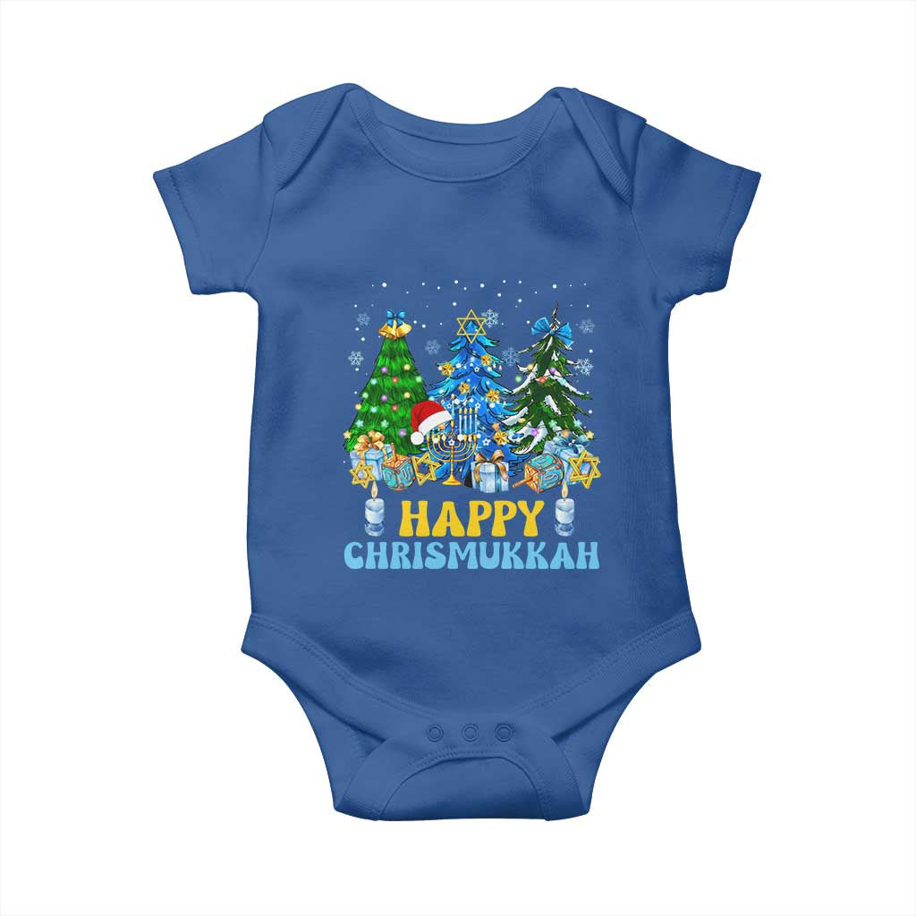 Christmas Hanukkah Baby Onesie Merry Christmukkah Jewish Christmas Trees Chanukah TS02 Royal Blue Print Your Wear