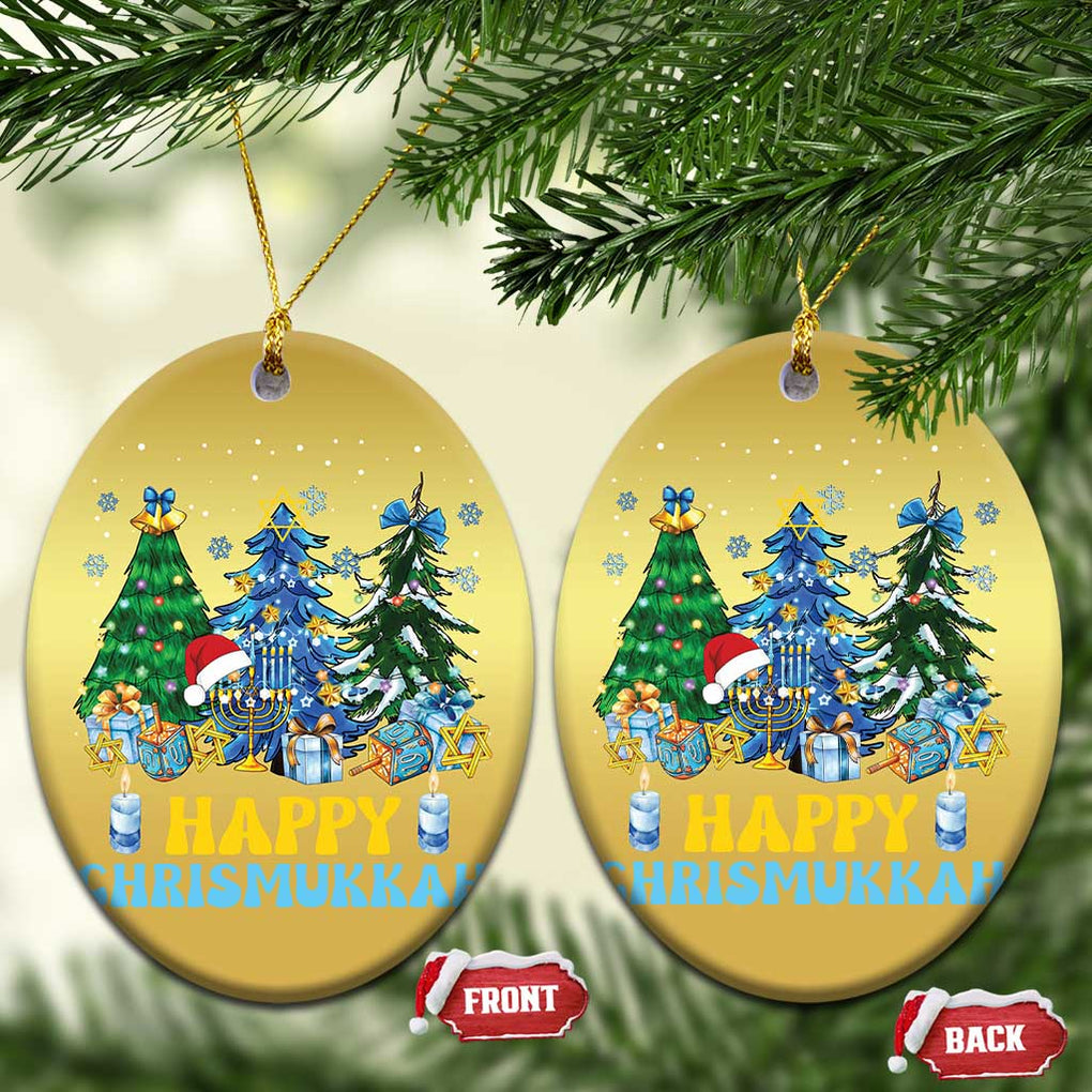 Christmas Hanukkah Christmas Ornament Merry Christmukkah Jewish Christmas Trees Chanukah TS02 Oval Gold Print Your Wear