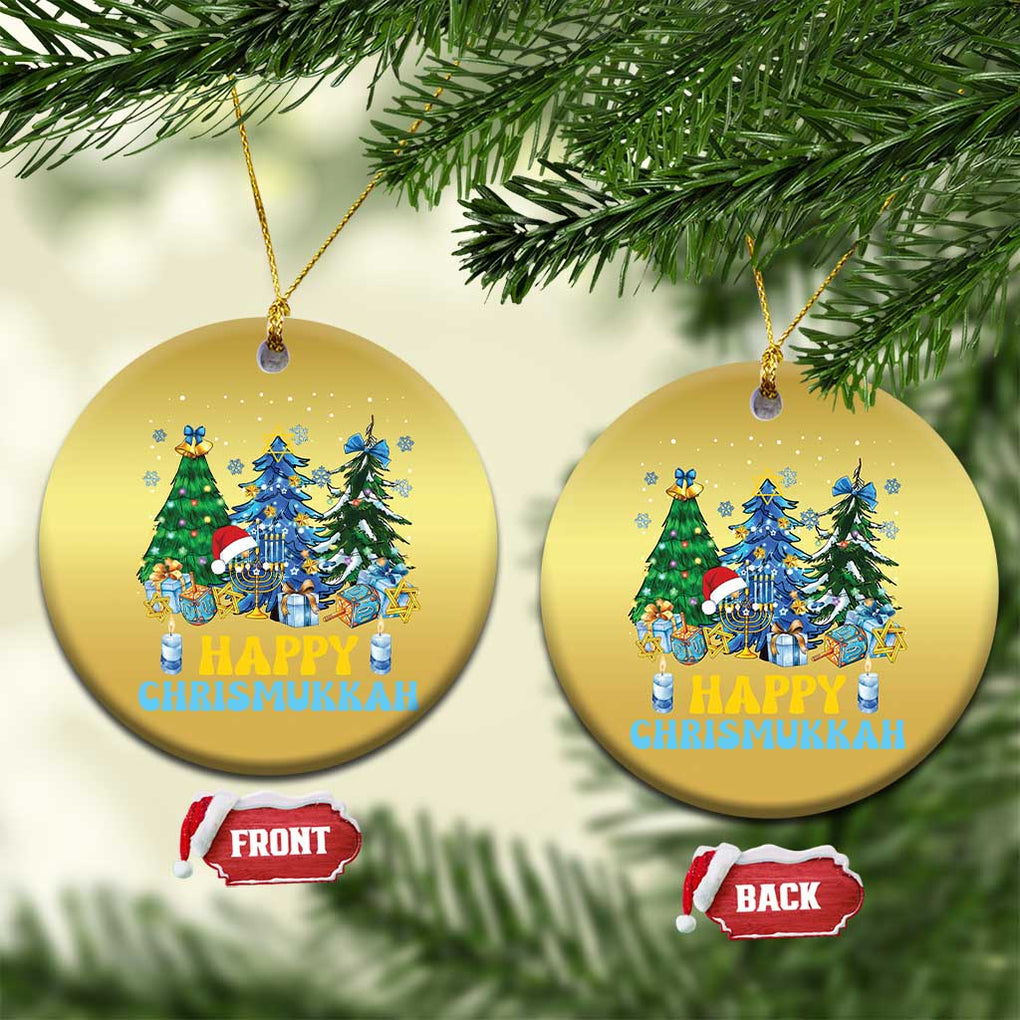 Christmas Hanukkah Christmas Ornament Merry Christmukkah Jewish Christmas Trees Chanukah TS02 Circle Gold Print Your Wear