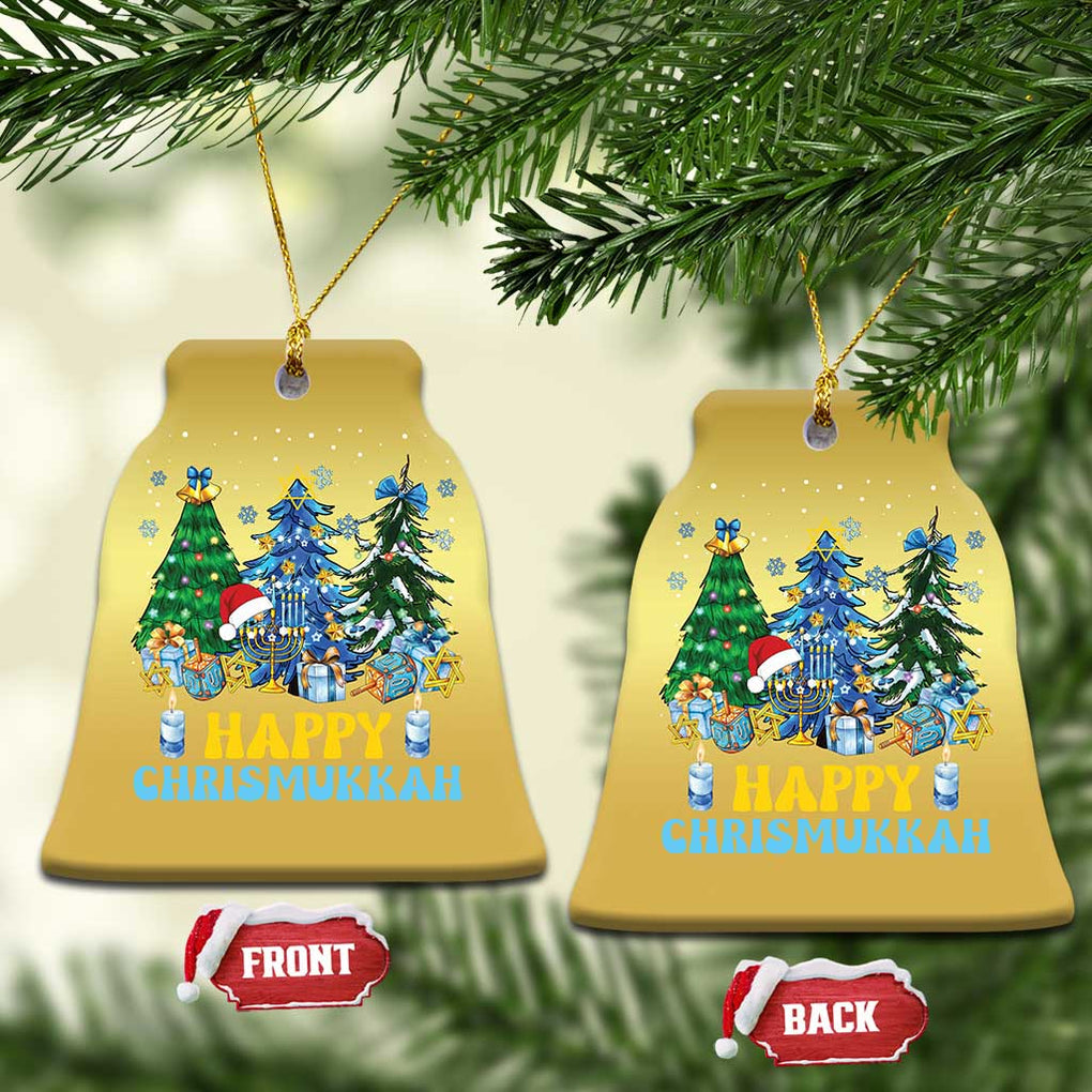 Christmas Hanukkah Christmas Ornament Merry Christmukkah Jewish Christmas Trees Chanukah TS02 Bell Flake Gold Print Your Wear