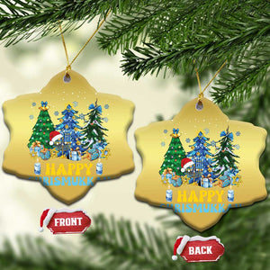Christmas Hanukkah Christmas Ornament Merry Christmukkah Jewish Christmas Trees Chanukah TS02 Snow Flake Gold Print Your Wear