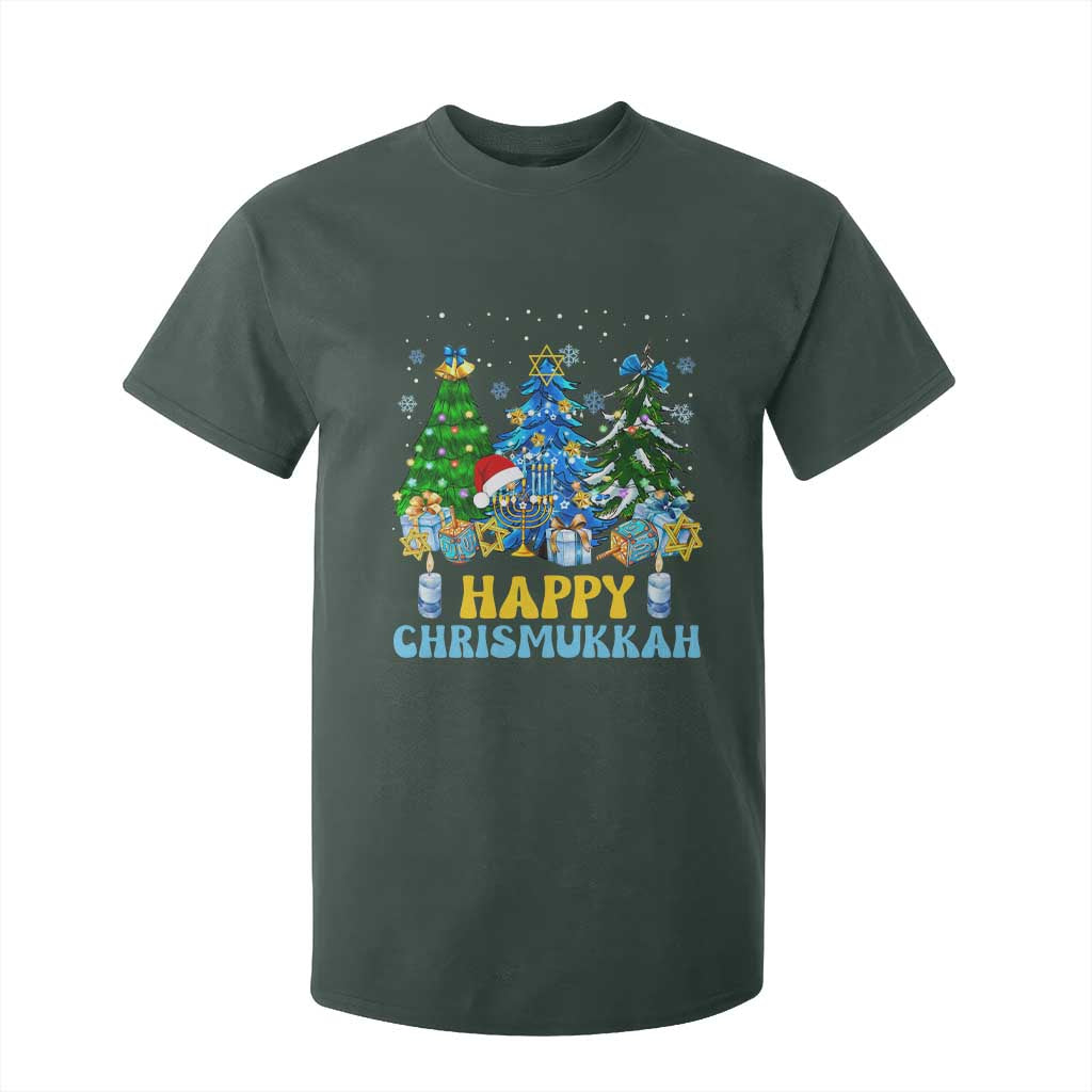 Christmas Hanukkah T Shirt For Kid Merry Christmukkah Jewish Christmas Trees Chanukah TS02 Dark Forest Green Print Your Wear