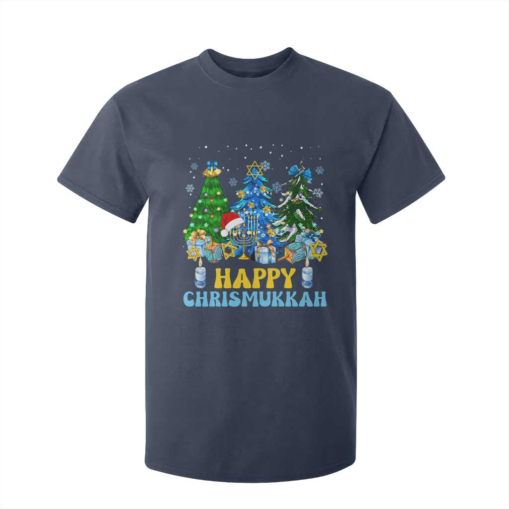 Christmas Hanukkah T Shirt For Kid Merry Christmukkah Jewish Christmas Trees Chanukah TS02 Navy Print Your Wear