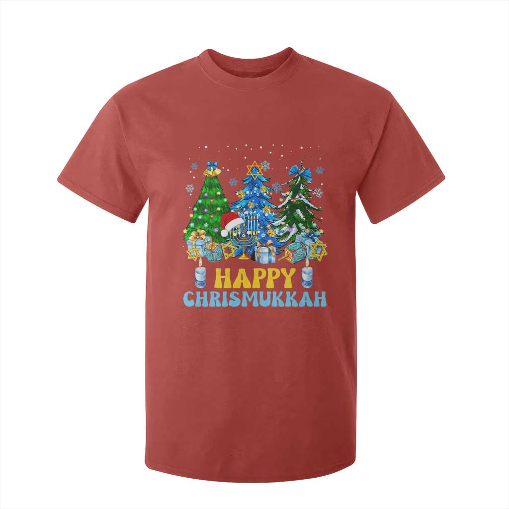 Christmas Hanukkah T Shirt For Kid Merry Christmukkah Jewish Christmas Trees Chanukah TS02 Red Print Your Wear
