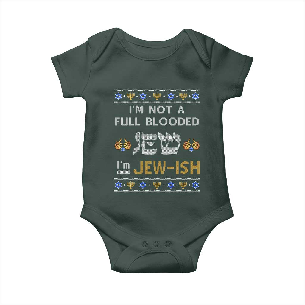 Funny Jewish Baby Onesie I'm Not Full Blooded Jew I'm Jewish Chanukah Ugly Sweater Hanukkah TS02 Print Your Wear