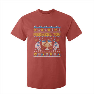 Funny Hanukkah Cat T Shirt For Kid Meowzel Tov Chanukah Jewish Ugly Sweater Hanukkah TS02 Red Print Your Wear