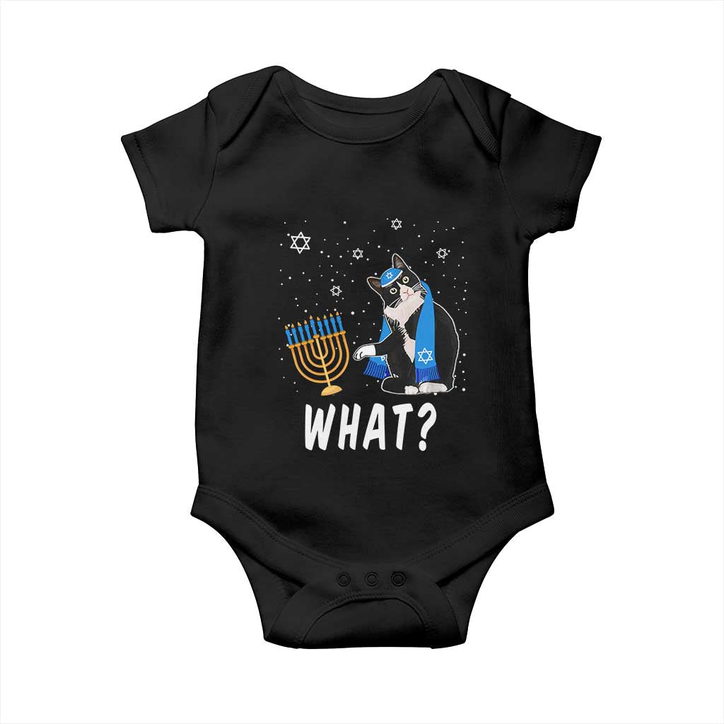 Funny Hanukkah Cat Baby Onesie What Hanukcat Chanukah Jewish Festival TS02 Black Print Your Wear