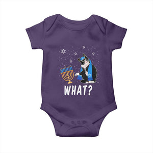 Funny Hanukkah Cat Baby Onesie What Hanukcat Chanukah Jewish Festival TS02 Purple Print Your Wear