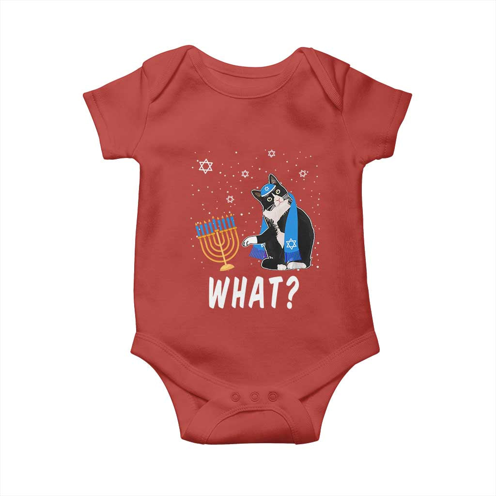 Funny Hanukkah Cat Baby Onesie What Hanukcat Chanukah Jewish Festival TS02 Red Print Your Wear