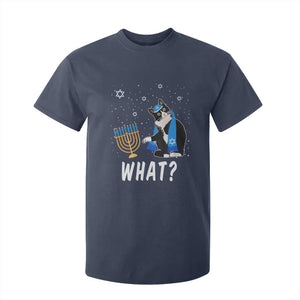 Funny Hanukkah Cat T Shirt For Kid What Hanukcat Chanukah Jewish Festival TS02 Navy Print Your Wear