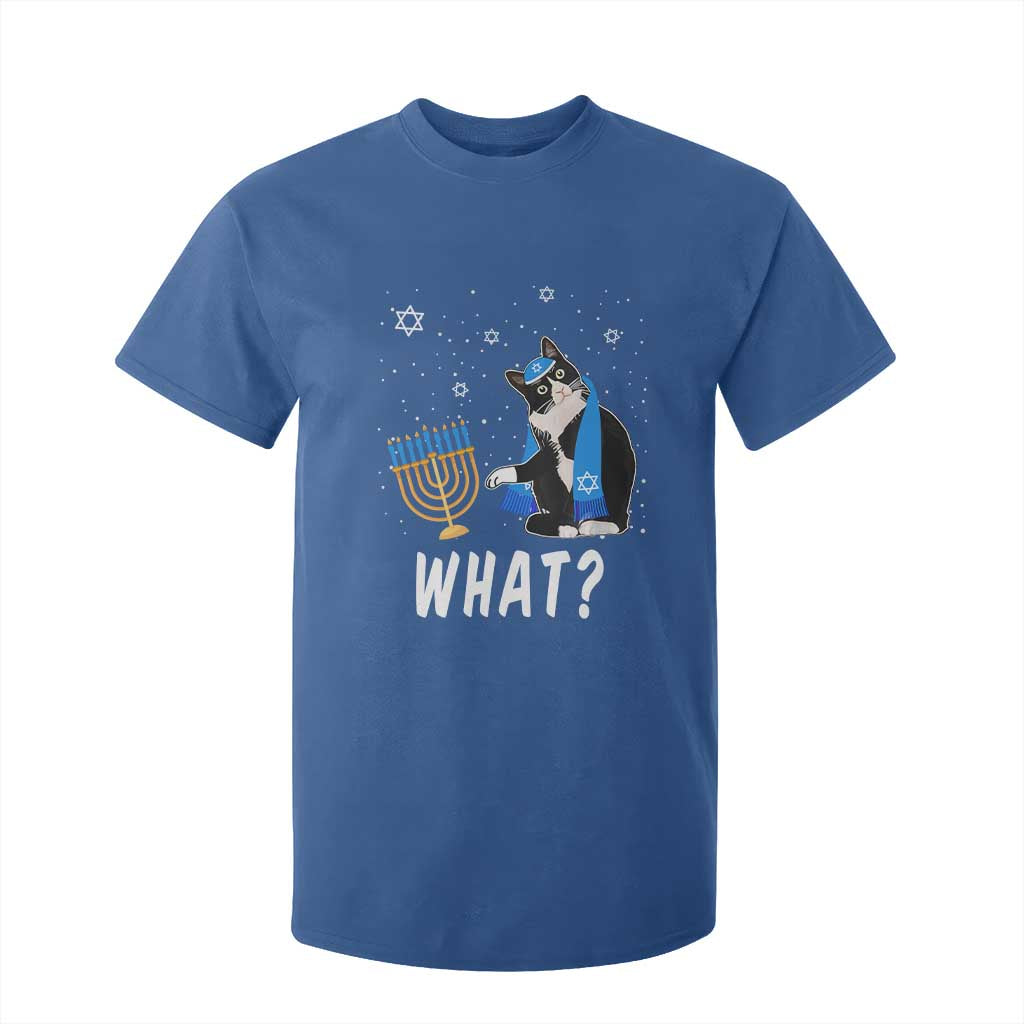 Funny Hanukkah Cat T Shirt For Kid What Hanukcat Chanukah Jewish Festival TS02 Royal Blue Print Your Wear