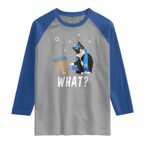 Funny Hanukkah Cat Raglan Shirt What Hanukcat Chanukah Jewish Festival TS02 Sport Gray Royal Print Your Wear