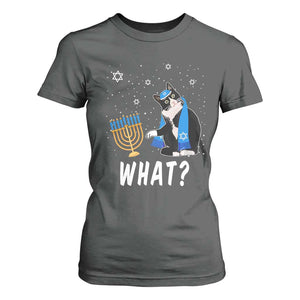 Funny Hanukkah Cat T Shirt For Women What Hanukcat Chanukah Jewish Festival TS02 Dark Heather Print Your Wear