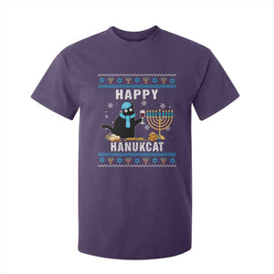 Funny Hanukkah Cat T Shirt For Kid Happy Hanukcat Drinking Black Cat Jewish Menorah Chanukah TS02 Purple Print Your Wear